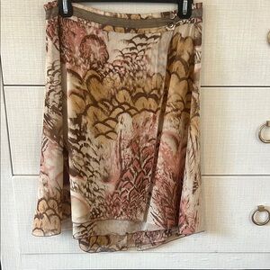 Zenobia Brown and Cream A-Line Knee-Length Skirt